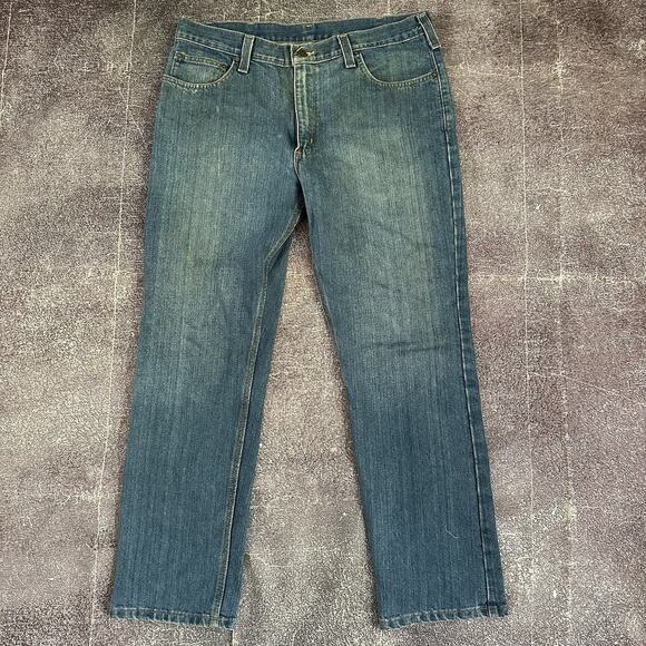 Men's Carhartt Elton Straight Traditional Fit Medium Wash Work Jeans Sz 36 x 30 - Picture 1 of 5